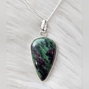 925 Ruby Zoisite Necklace